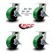 Service Caster 8 Inch Heavy Duty Green Poly on Cast Iron Caster Set with Brake and Swivel Lock SCC-KP92S830-PUR-GB-SLB-BSL-4 - alternate 4